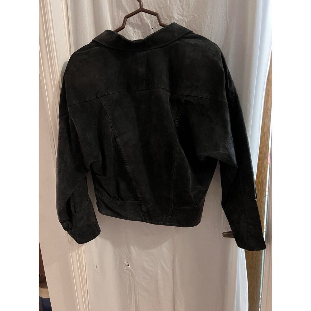 Vintage International Rinci Collection Black Leather Cropped Moto Jacket M - Picture 9 of 13